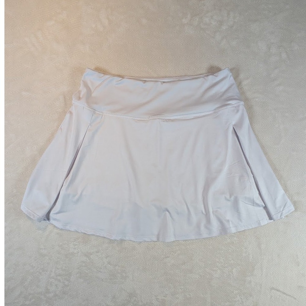 Fit4u Womens Athletic Skirt White Size L Pleated Built In Shorts Tennis Golf